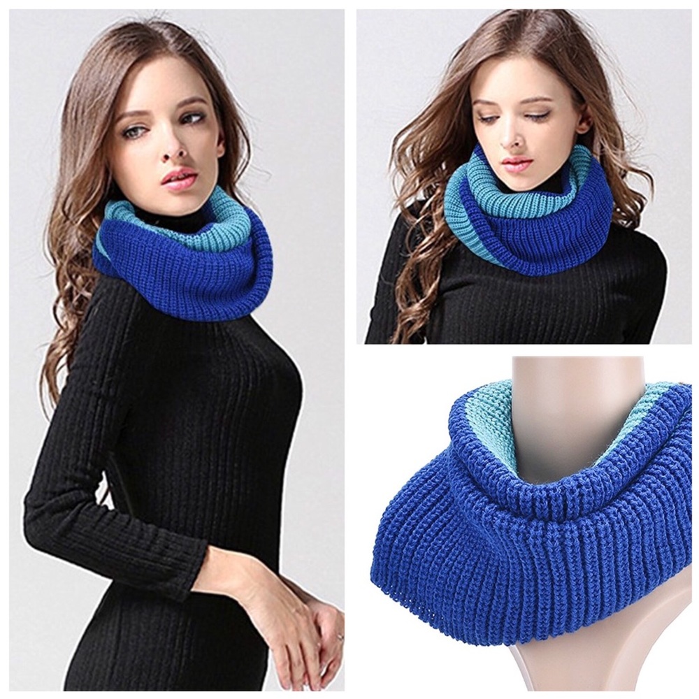 ❄️ NWOT Chunky Knit Colorblock Infinity Scarf ❄️